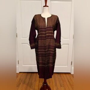 Hand loom vintage long blazer made in Oaxaca mex.